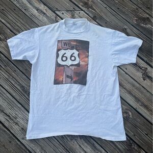 White Route 66 Graphic T-Shirt